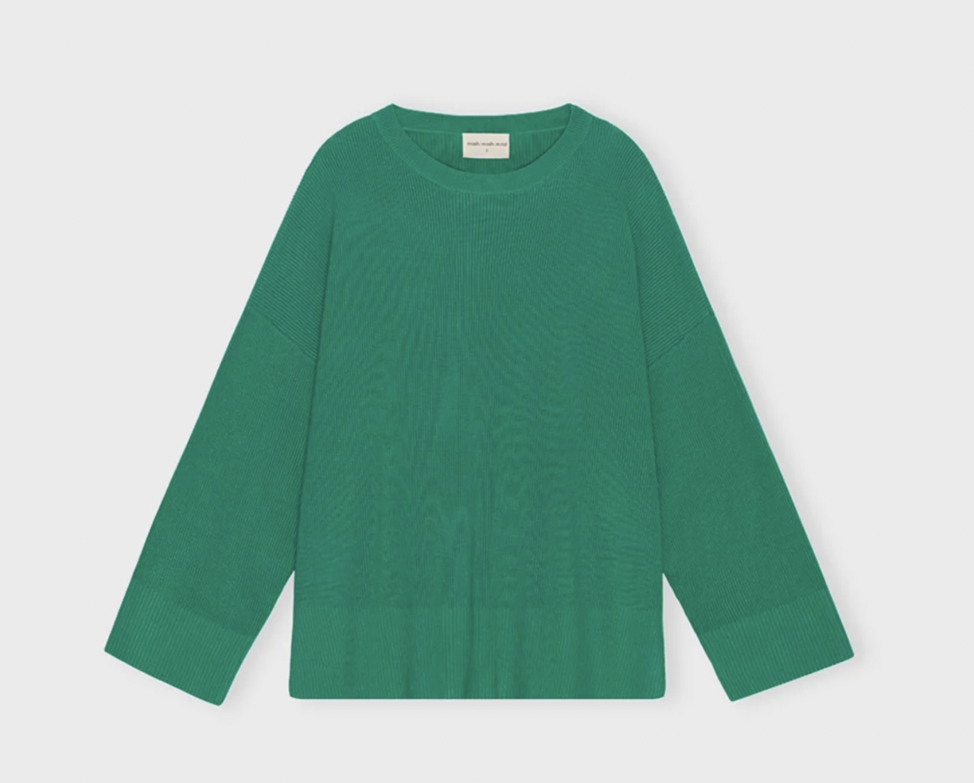 grön ribbstickad sweater i lensing ecovero viscose från Moshi Moshi Mind