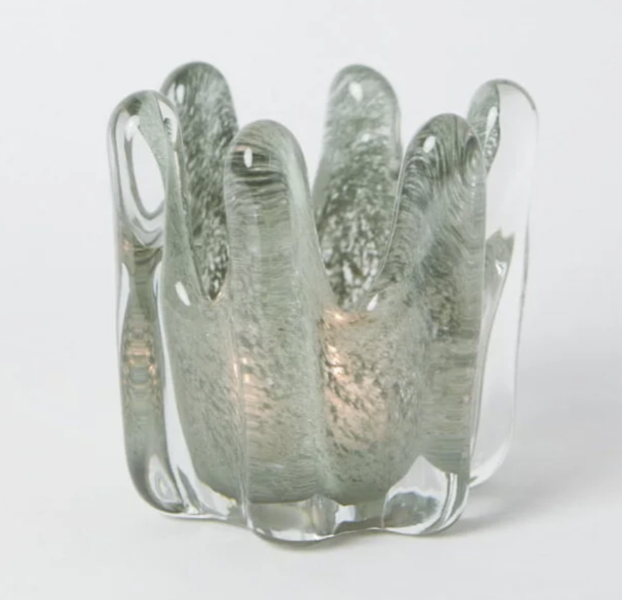 Helix ljuslykta i munblåst glas från Olsson & Jensen