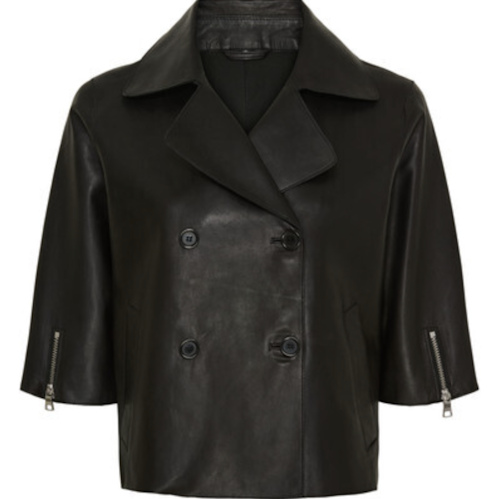 Short Leather Trench