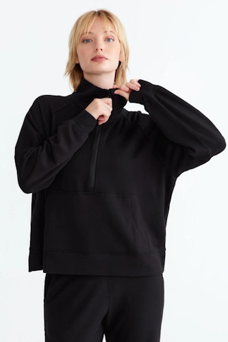 Happy Sweatshirt Halfzip Black - Slutsåld!