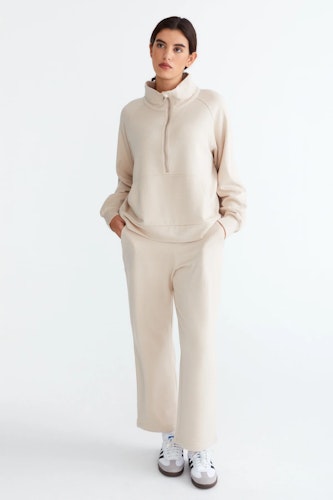 Happy Sweatshirt Halfzip Greige - Slutsåld!