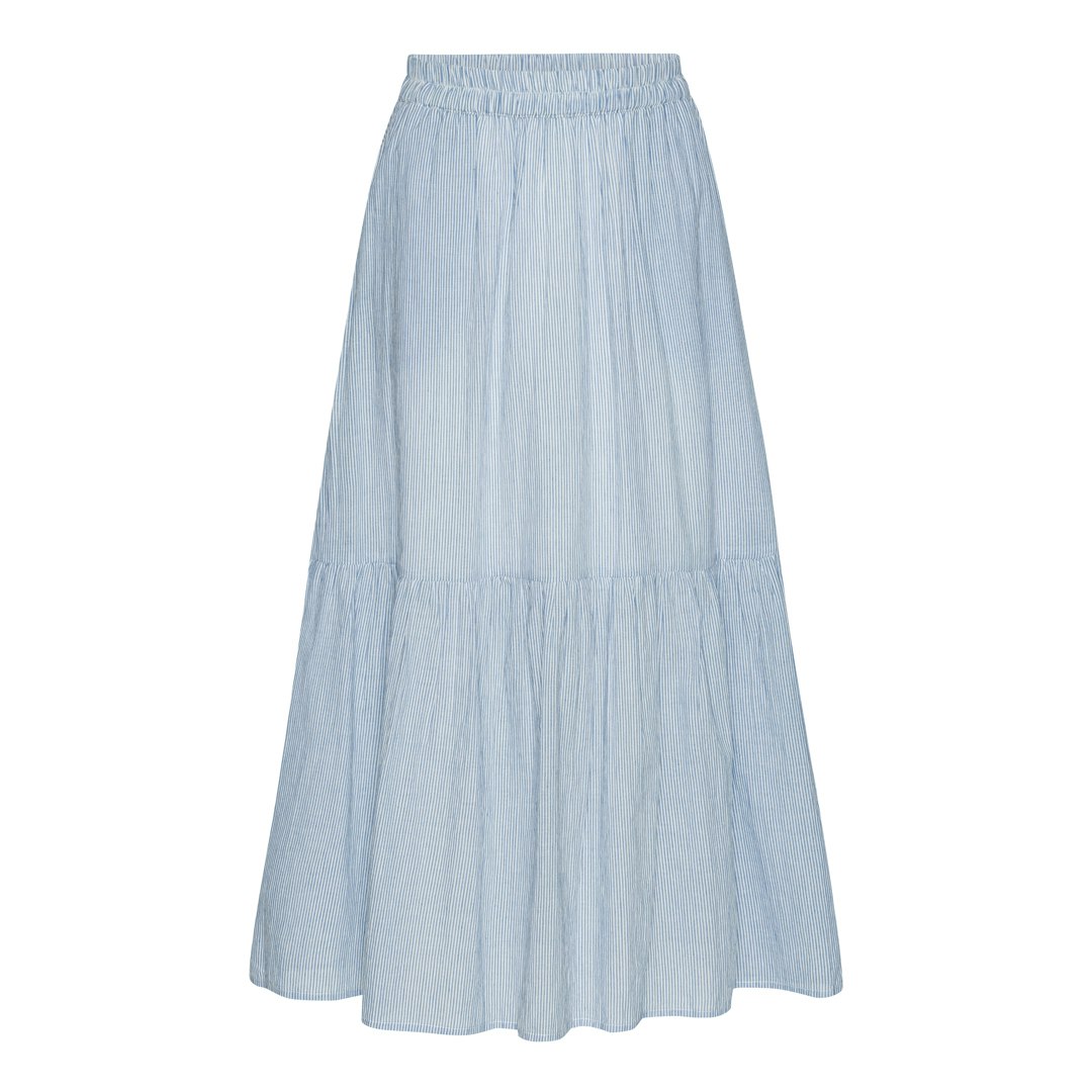 Celeste skirt är en smalrandig kjol i tunn bomull med bred volang, från Project AJ117