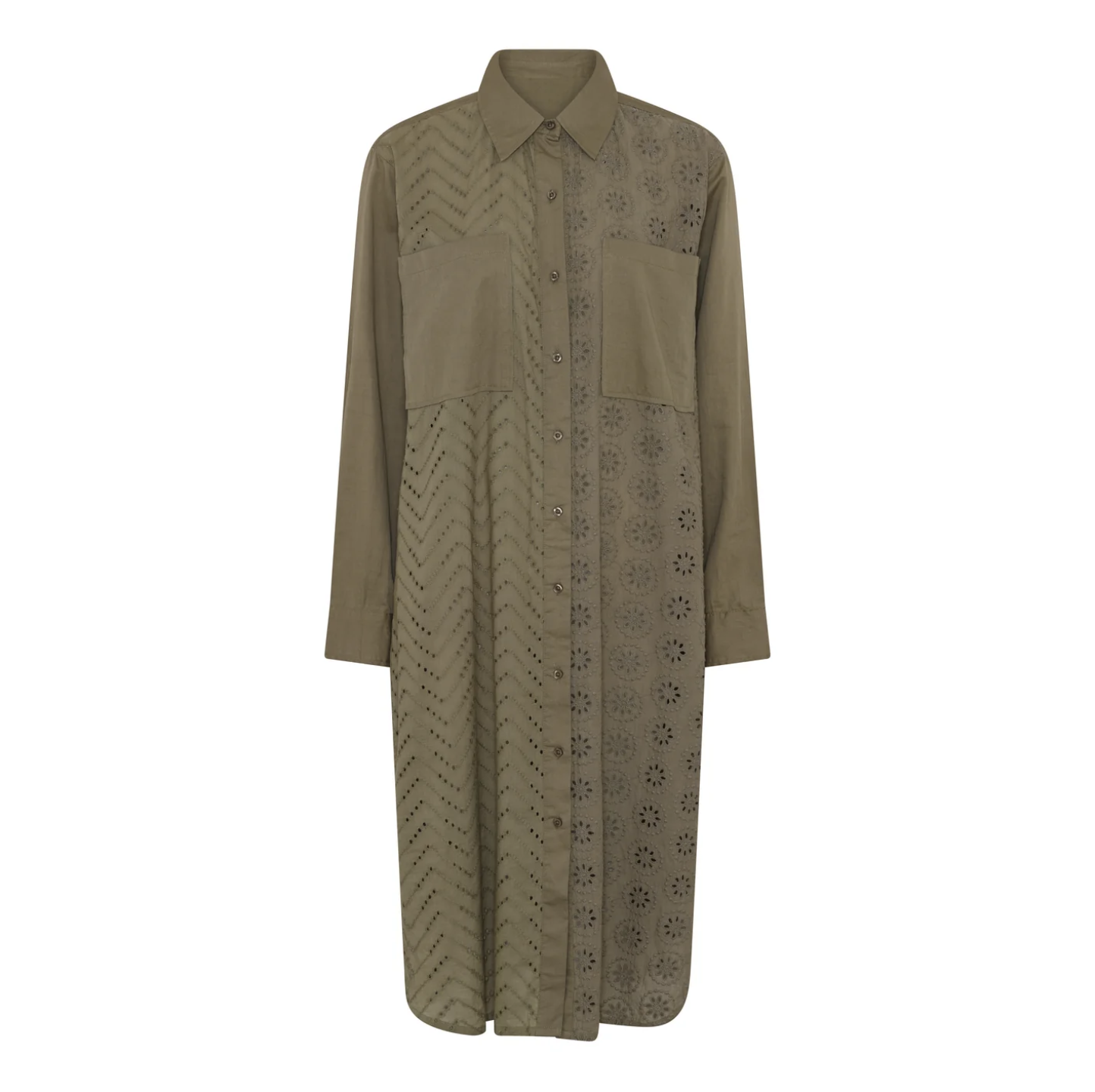 Frejdis shirtdress, skjortklänning med broderi anglais framtill, från Agenda
