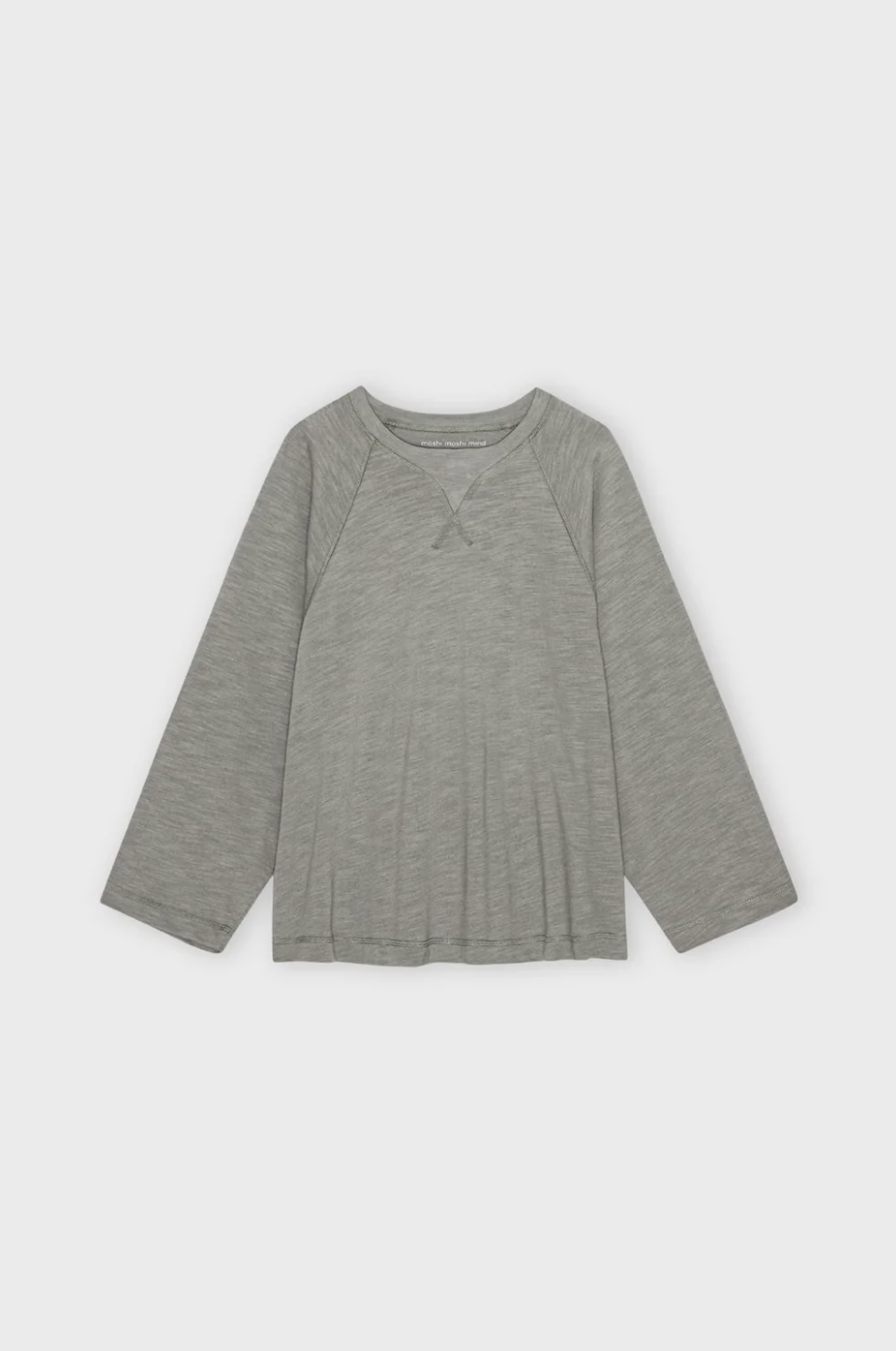 Earth Sweat Khakigrey från Moshi Moshi Mind, en sweatshirt i oversize modell med vid ärm i organic cotton.