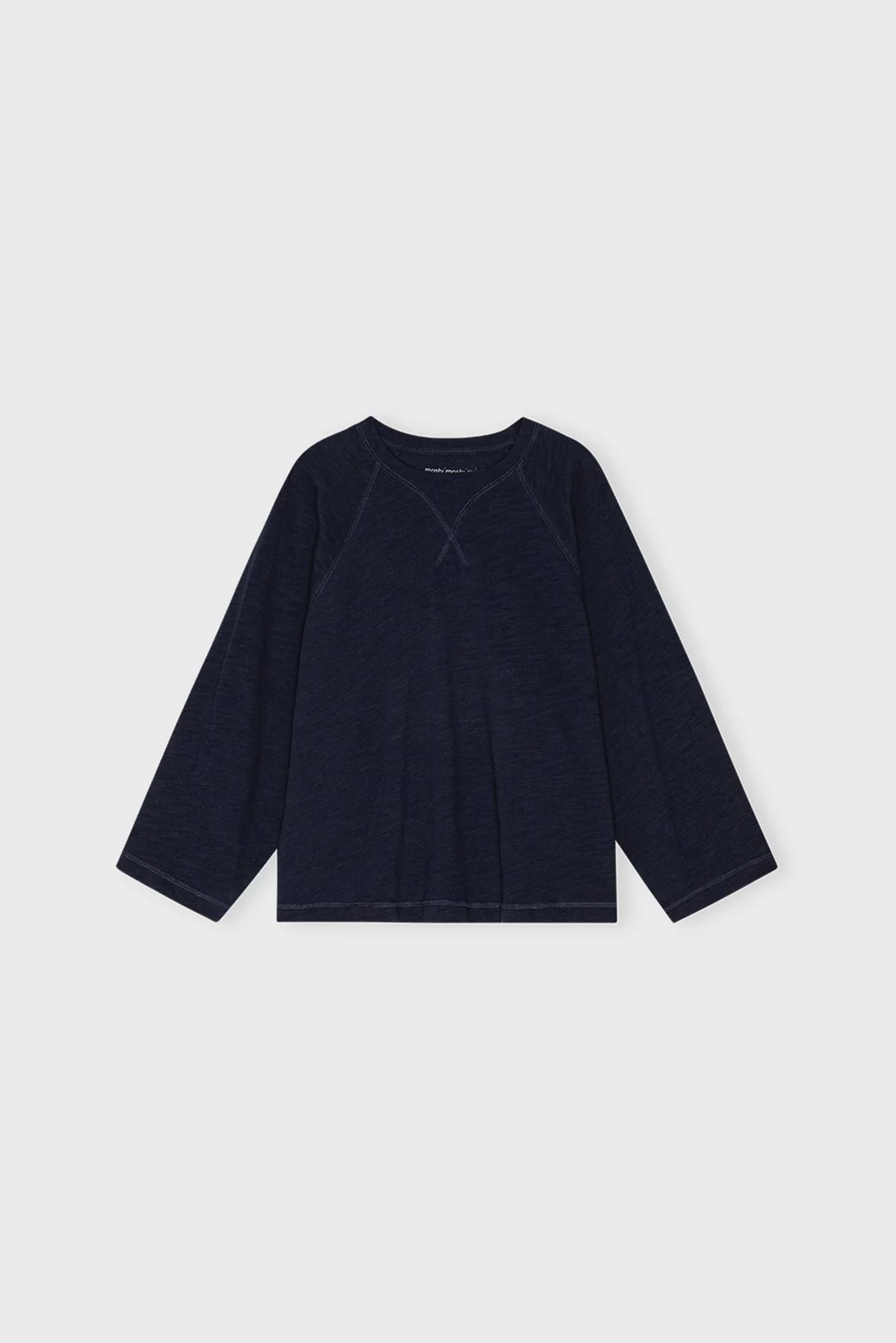Earth Sweat Dark Navy från Moshi Moshi Mind, en sweatshirt i oversize modell med vid ärm i organic cotton.