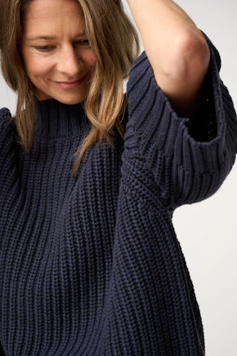 Change Rib Knit Navy Melange - Slutsåld!