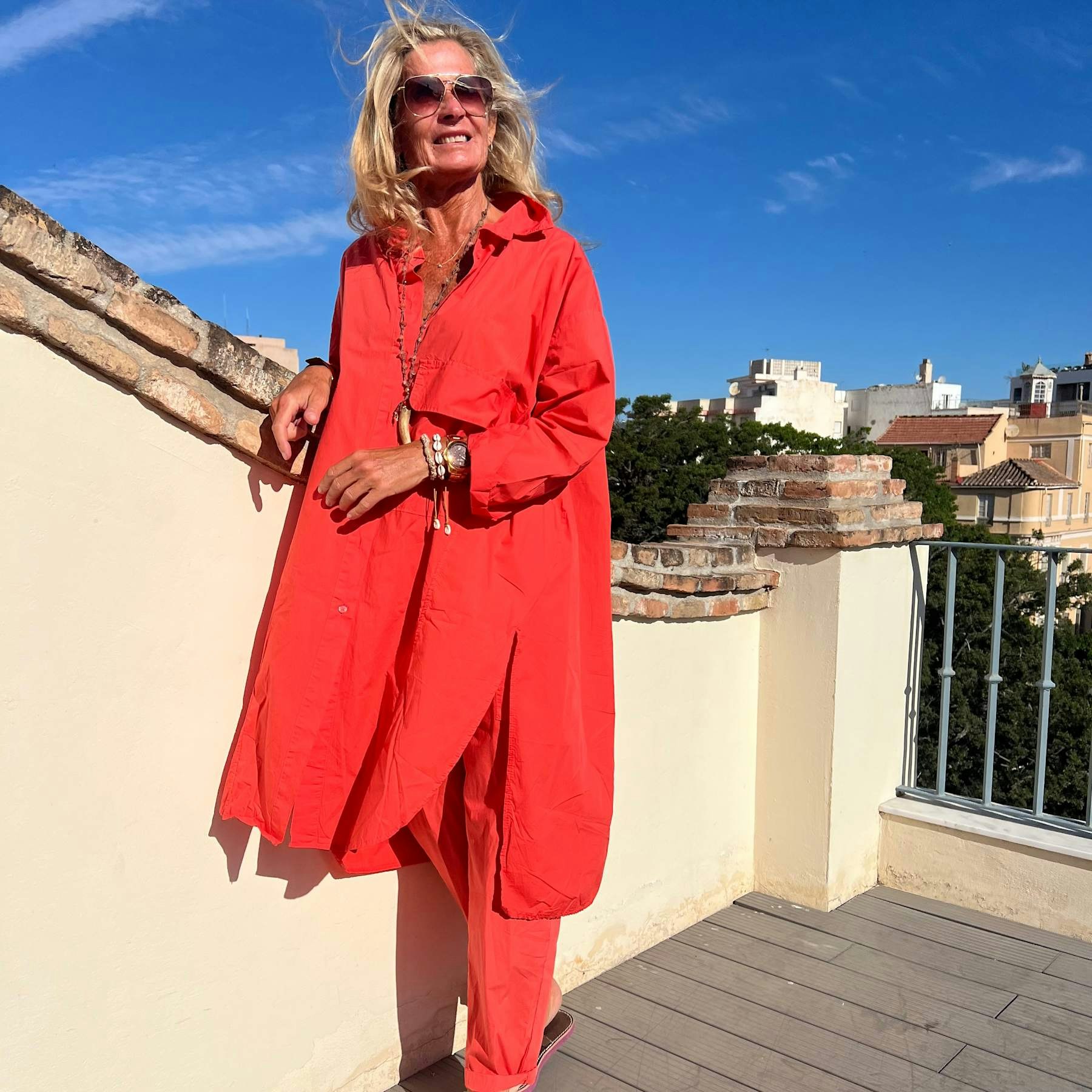 Tokyo Long Shirtdress - NY färg, röd!