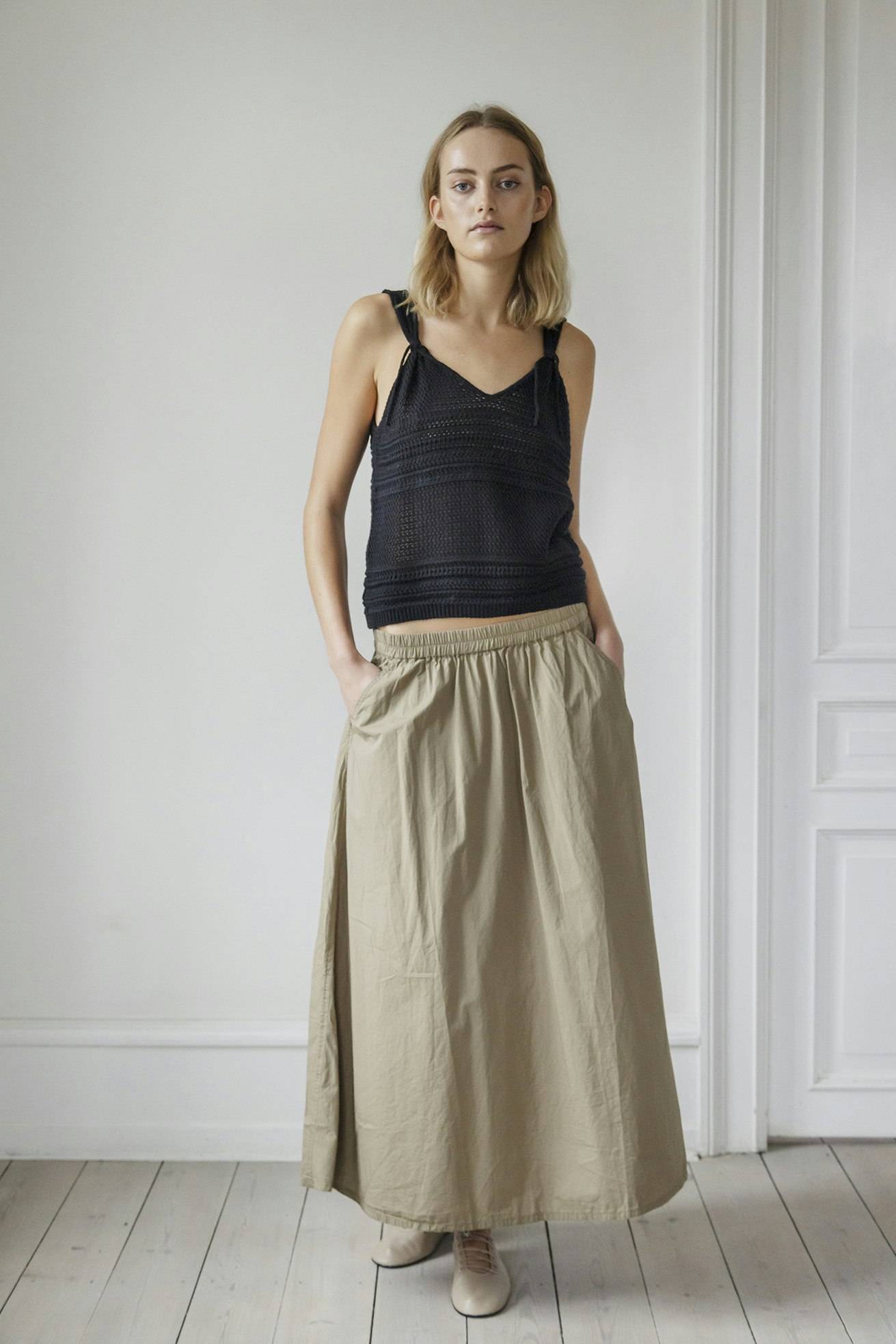 Hailey Skirt, kjol i organic cotton med vidd och fickor från Project AJ117