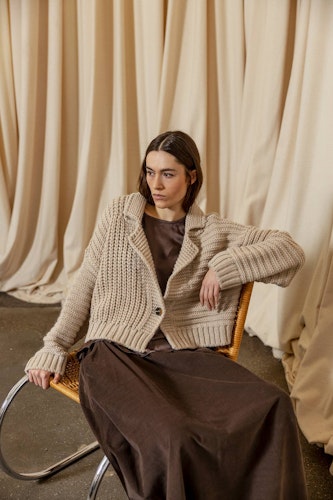Sting Knit Cardigan Sand