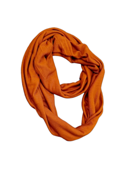Infinity scarf i ekologisk ull-siden, Bränd Orange.