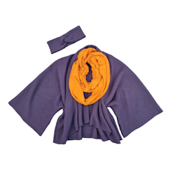 Infinity scarf i ekologisk ull-siden, Bränd Orange.