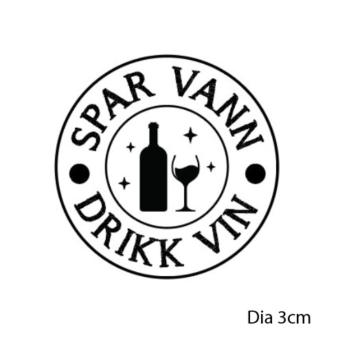 Clearstamp - Spar vann Drikk vin - dia 3cm