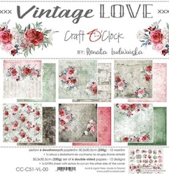 Vintage Love - Paper Collection Set - 6 dobbeltsidige ark - 30,5x30,5cm