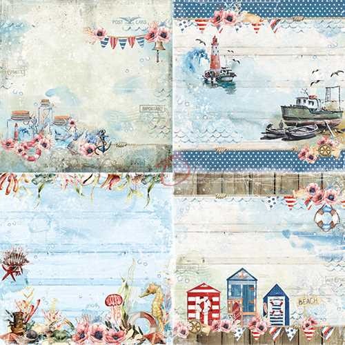 Seaside Greetings - Paper Collection Set - 24 dobbeltsidige ark - 20,3x20,3cm