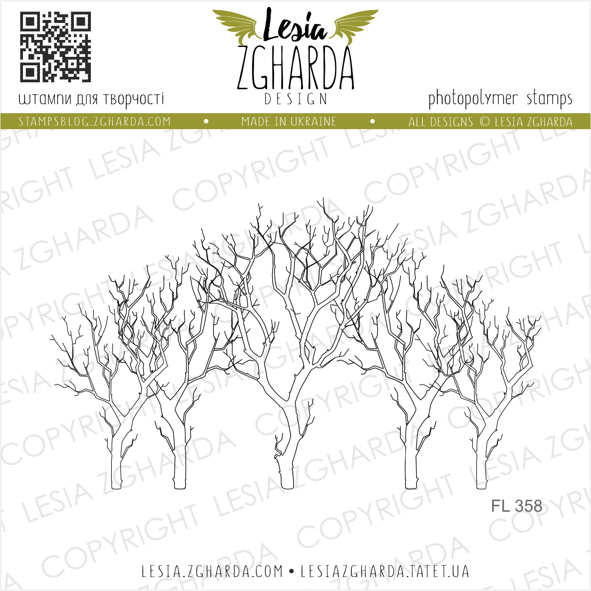 "Leafless trees" - Clearstamp 8,3x5cm