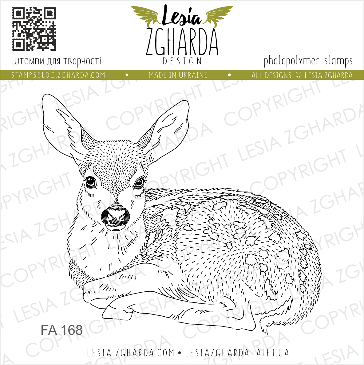 "Sitting fawn" - Clearstamp 5,8x5cm