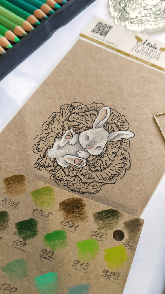 "Bunny in the cabbage" Clearstamp sett 10x7cm
