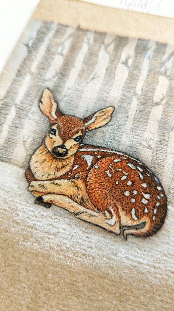 "Sitting fawn" - Clearstamp 5,8x5cm