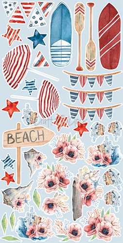 Extras - Seaside Greetings, 18 klippeark , 15x30,5cm