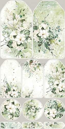 Extras - Flowers – Greenery Invitation, 12 klippeark , 15x30,5cm