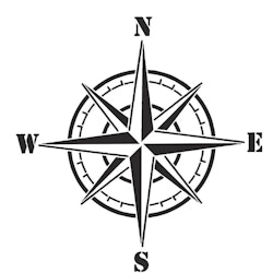 Sjablong Kompass, A4, 210x297 mm