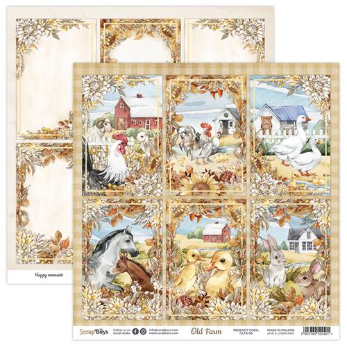 Old Farm - Paper Collection Set - 12 dobbeltsidige ark - 20,3x20,3cm