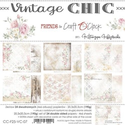 Vintage Chic - Paper Collection Set - 24 dobbeltsidige ark - 20,3x20,3cm