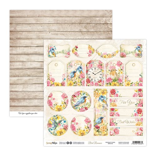 Bird Romance - Paper Collection Set - 12 dobbeltsidige ark - 20,3x20,3cm