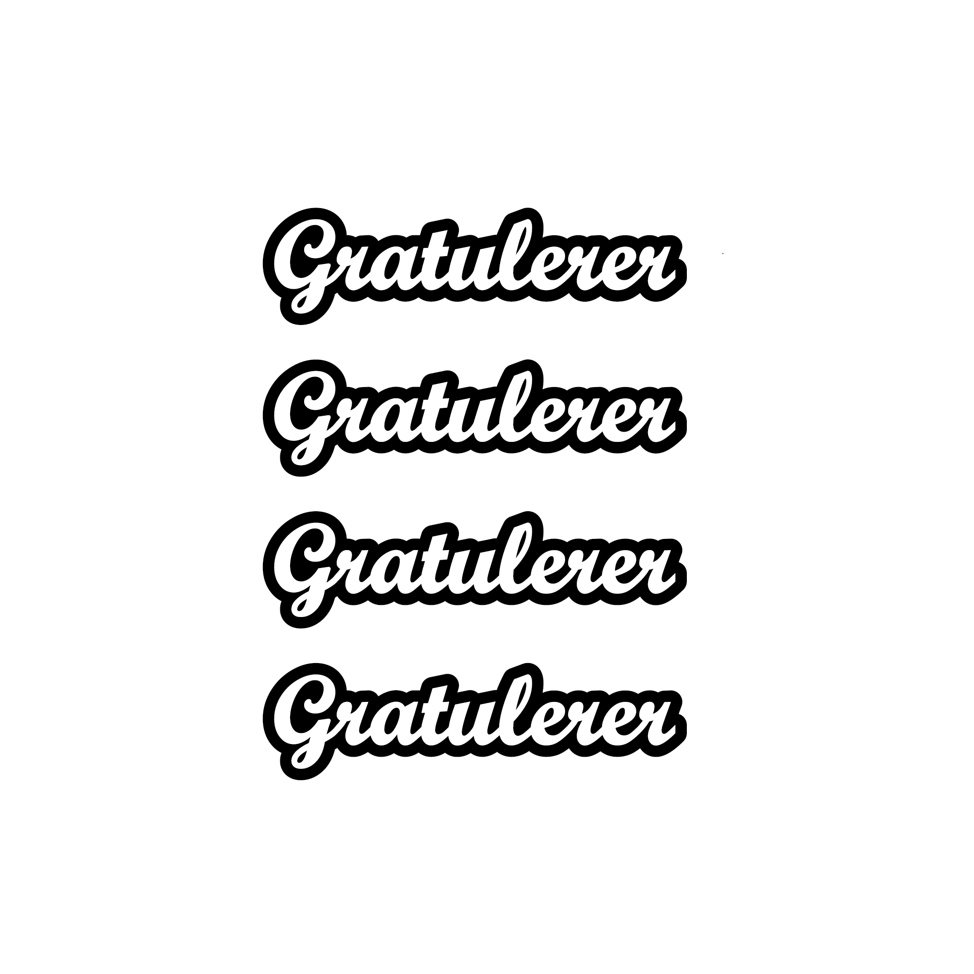 Gratulerer #1, selvklebende laserkutt på plate 9x14cm