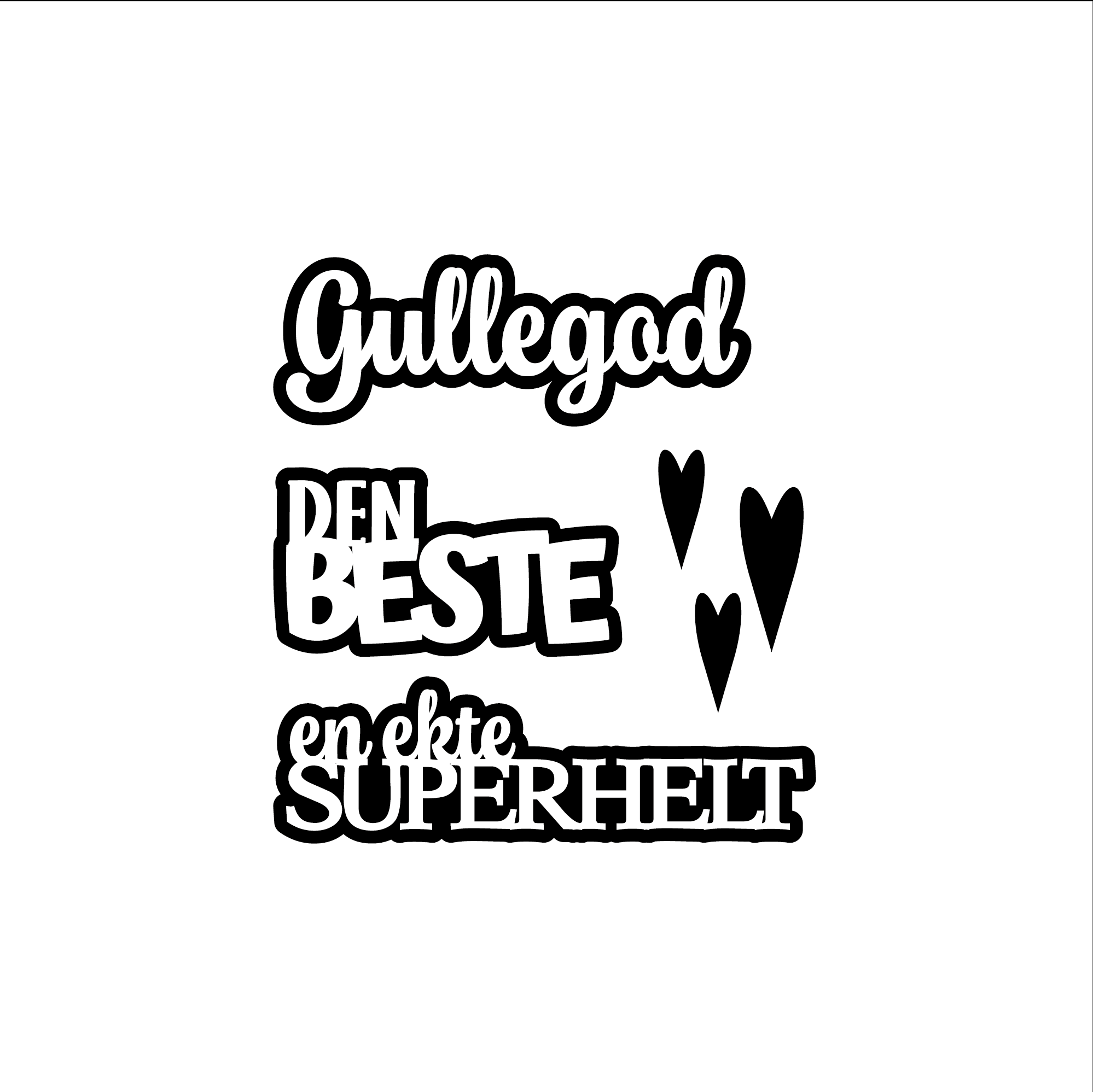 Gullegod, selvklebende laserkutt på plate 9x14cm