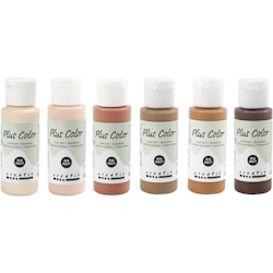 Plus Color Hobbymaling, ass. farger, 6x60ml/ 1 pk.