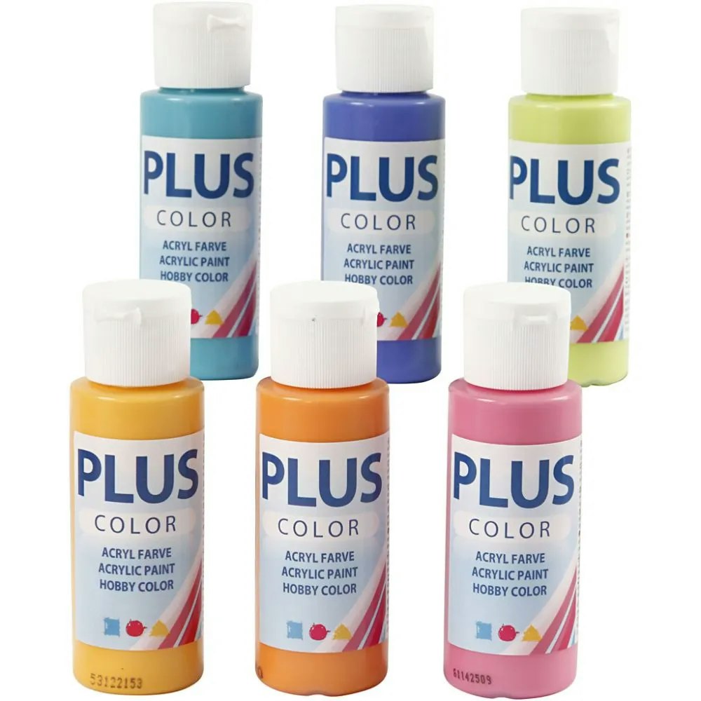 Plus Color Hobbymaling, colorful, 6x60ml/ 1 pk.