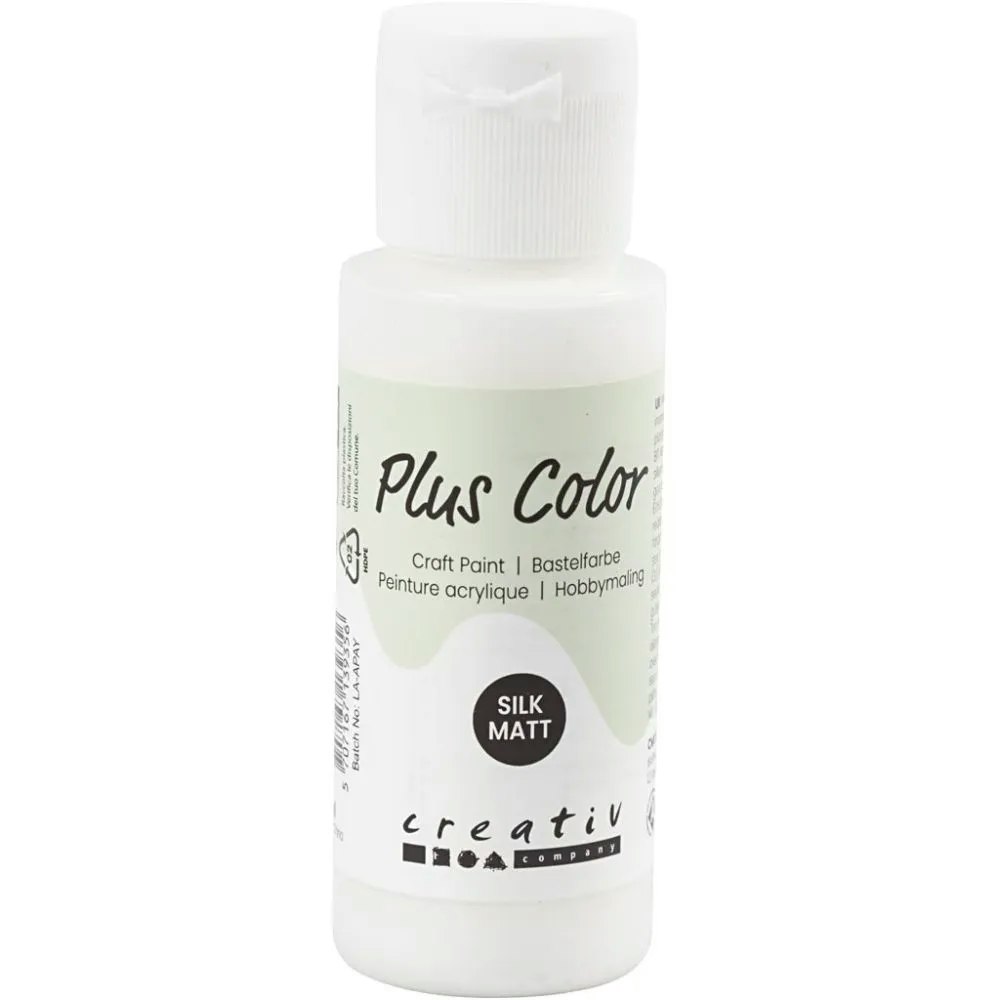 Plus Color Hobbymaling, hvit, 60ml/ 1 fl.