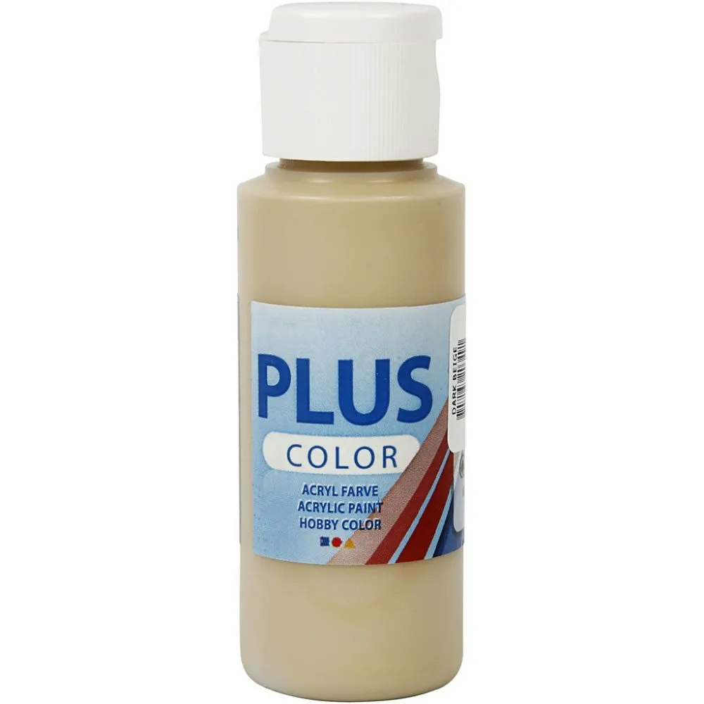 Plus Color Hobbymaling, mørk beige, 60ml/ 1 fl.