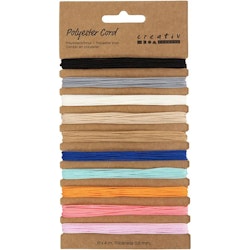 Polyester-snor, 0,6 mm, ass. farger, 10x4m/ 1 pk.