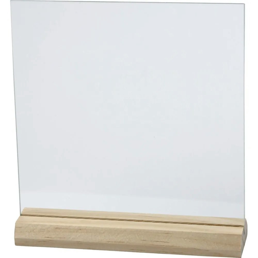Glassplate med trefot, str. 15,5x15,5 cm, tykkelse 28 mm, 1stk.