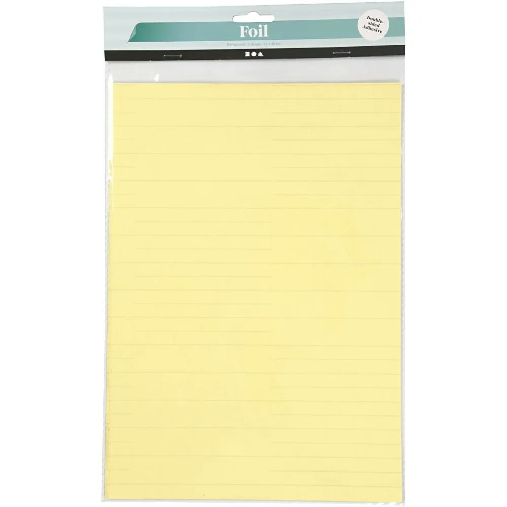 Dobbeltklebende folie, ark 210x297 mm, 5ark/ 1 pk.