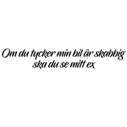 Dekal Om du tycker min bil är skabbig ska du se mitt ex
