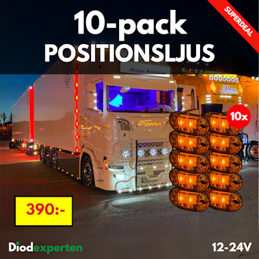Positionsljus / Sidomarkeringsljus 12/24V 10-Pack