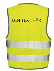Informativ reflexväst: EGEN TEXT [Vuxen - gul]