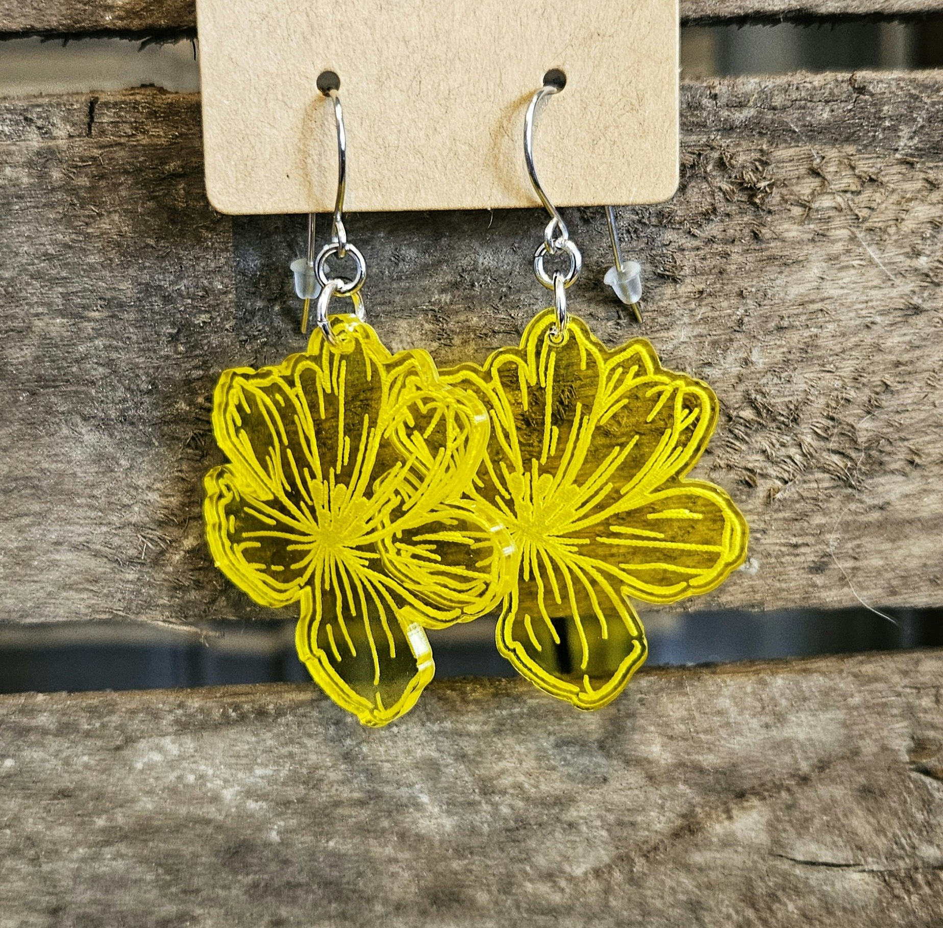 Örhängen: Transparent blomma