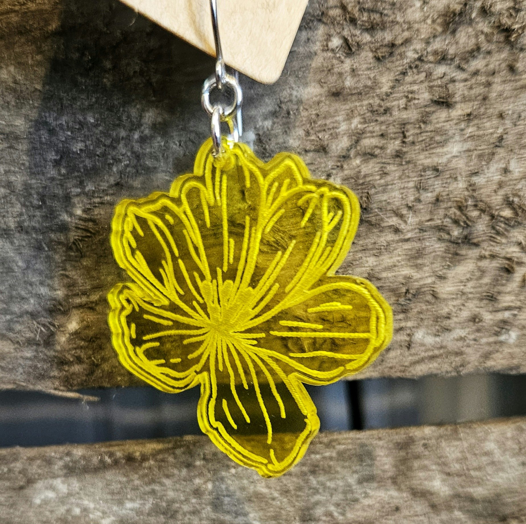 Örhängen: Transparent blomma