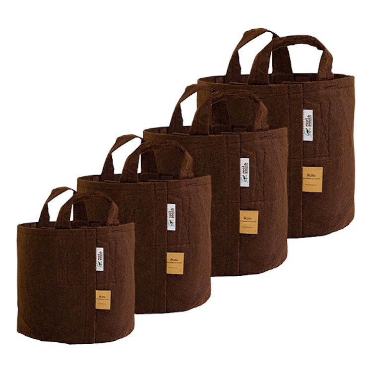 Paket Odlingssäck Root Pouch med handtag-  bruna 16liter + 30liter + 39liter + 56liter