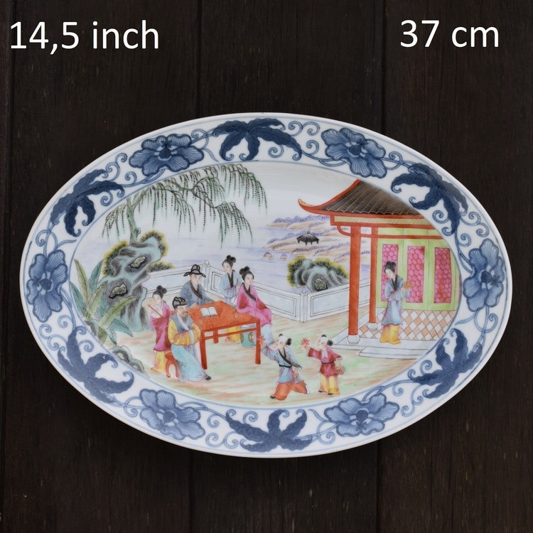 A large very fine chinese porcelain platter with figure scenes 20th century