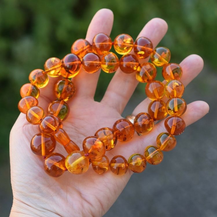 Ukrainian Butterscotch Amber Beads Necklace - BPI India Pvt. Ltd.