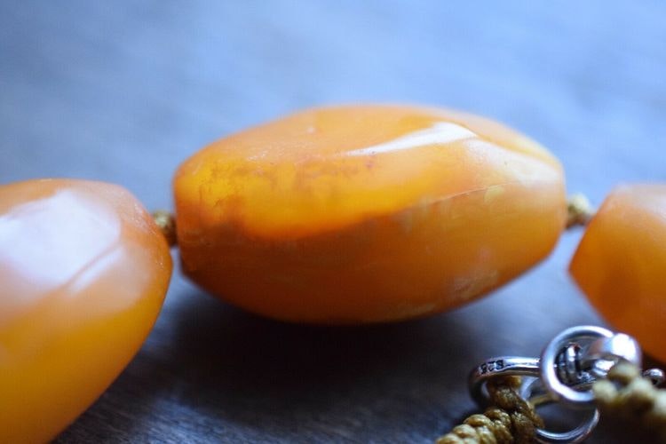 Natural Amber necklace antique from Denmark baltic amber egg yolk 29g