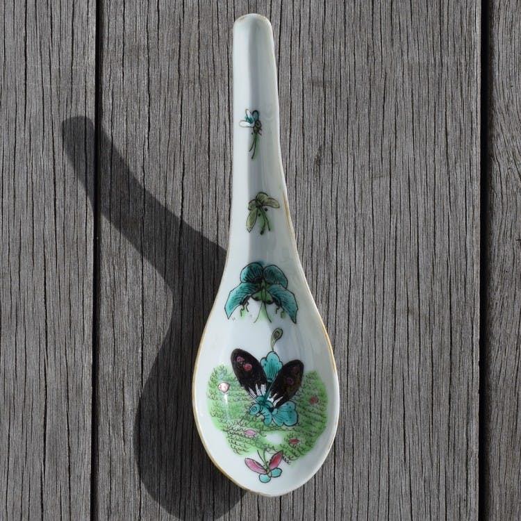An antique Chinese soup spoon, Qing Dynasty, Guangxu
