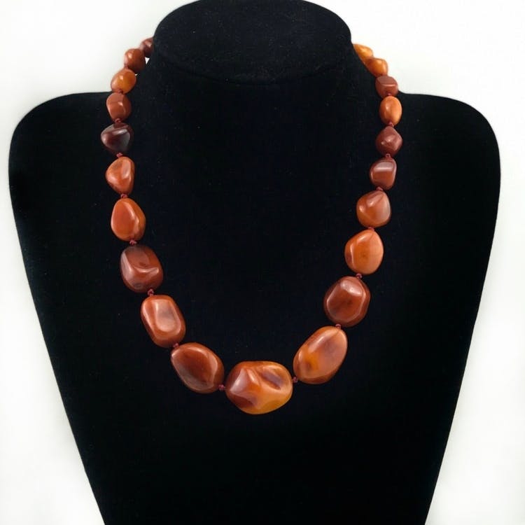 Natural Amber necklace antique from Denmark baltic amber 54g