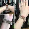 Chinese filigree handmade gilded sterling silver bracelet natural agate 62g 50's
