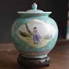 Chinese famille rose lidded jar / tea caddy Second Half of 1900's 50's 60's 70's